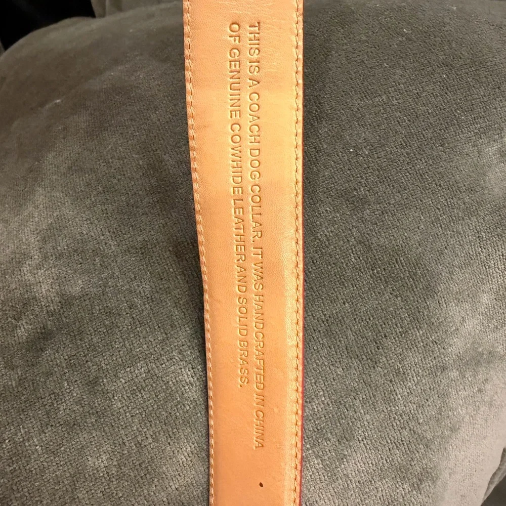 Coach Collar & Leash Set, Red Leather, ♥️ charm, Sz Lg, 17-21”, 48” leash - Picture 5 of 12